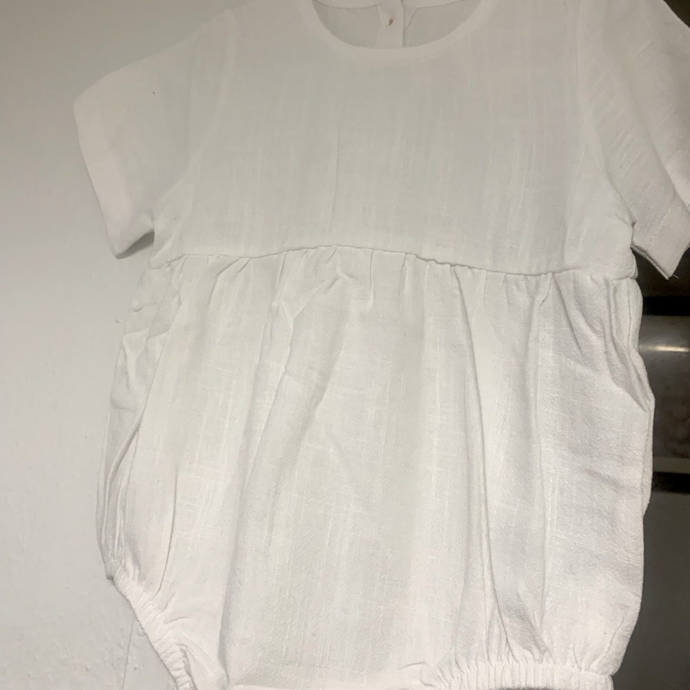 White Baby Romper